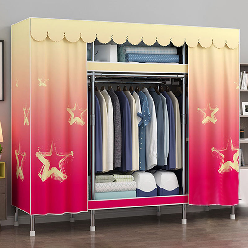 Modern Style Wardrobe Metal 1-Door Wardrobe Closet for Bedroom