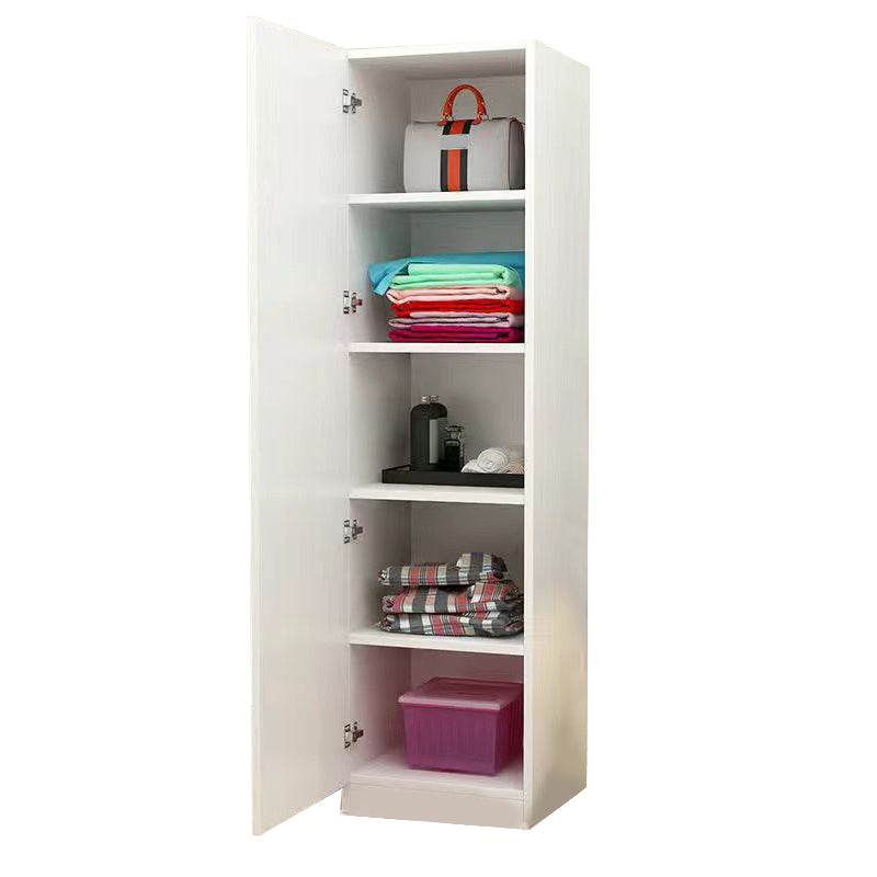 Contemporary White Wardrobe Armoire Hinged Wardrobe Cabinet for Home