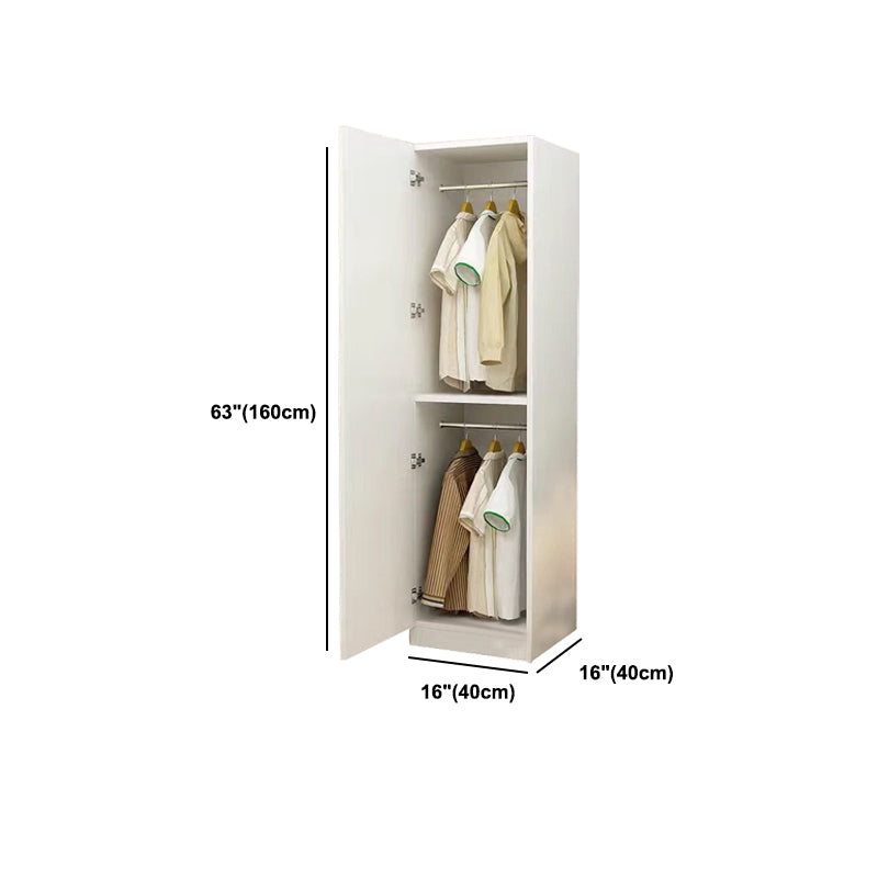Contemporary White Wardrobe Armoire Hinged Wardrobe Cabinet for Home