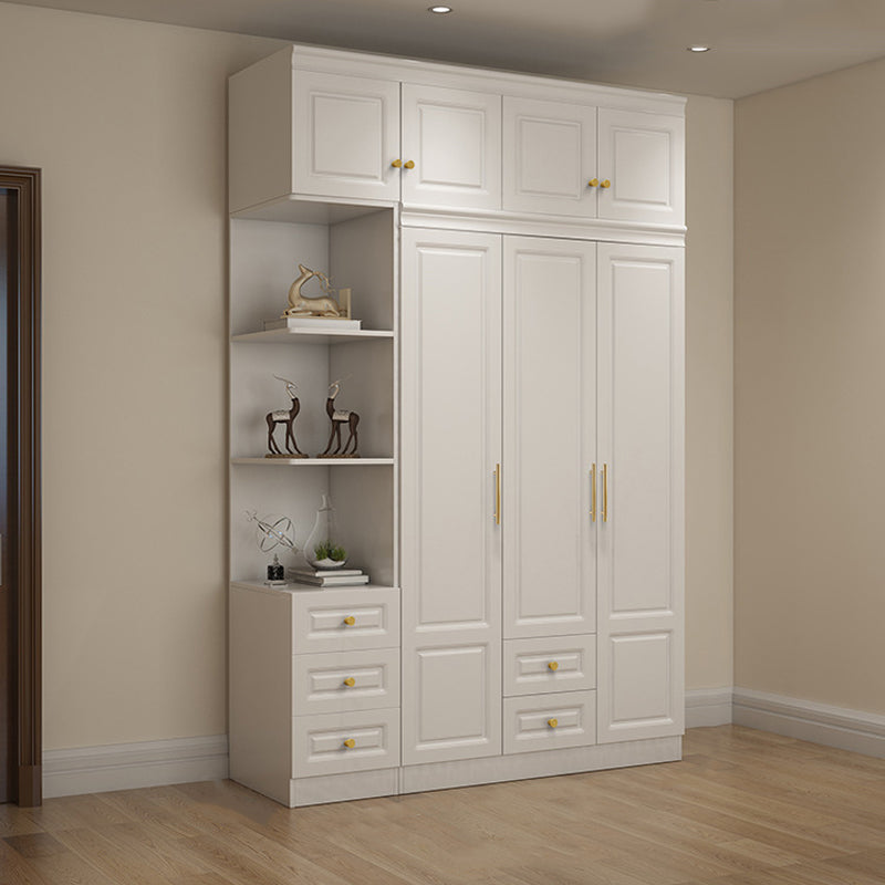Modern Style Wooden Wardrobe White Colour Soft Close Drawer Wardrobe Closet