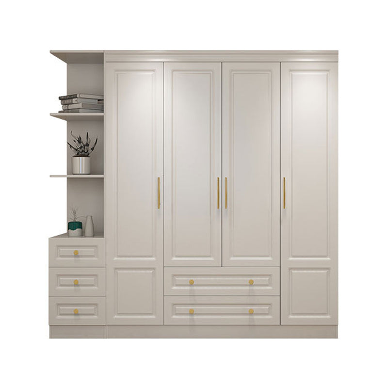 Modern Style Wooden Wardrobe White Colour Soft Close Drawer Wardrobe Closet