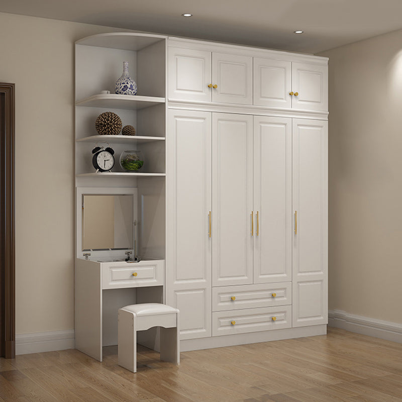 Modern Style Wooden Wardrobe White Colour Soft Close Drawer Wardrobe Closet