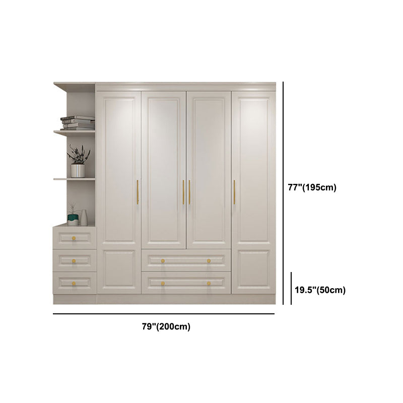 Modern Style Wooden Wardrobe White Colour Soft Close Drawer Wardrobe Closet