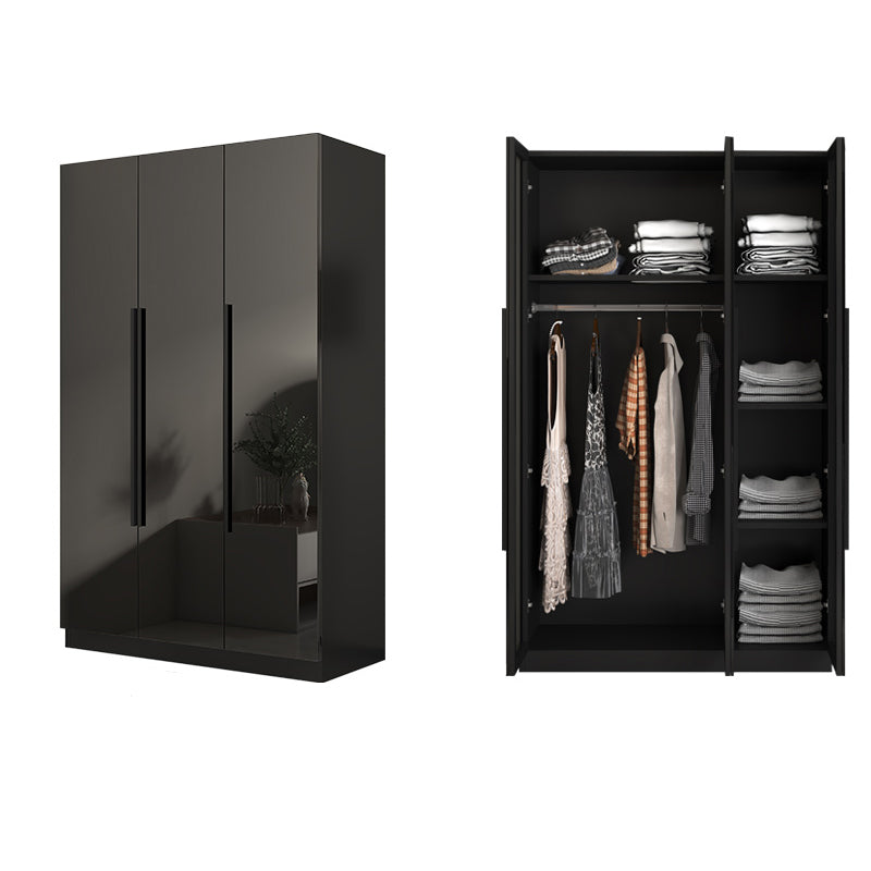 Modern Style Glass Wardrobe Black Colour Wardrobe Closet for Bedroom
