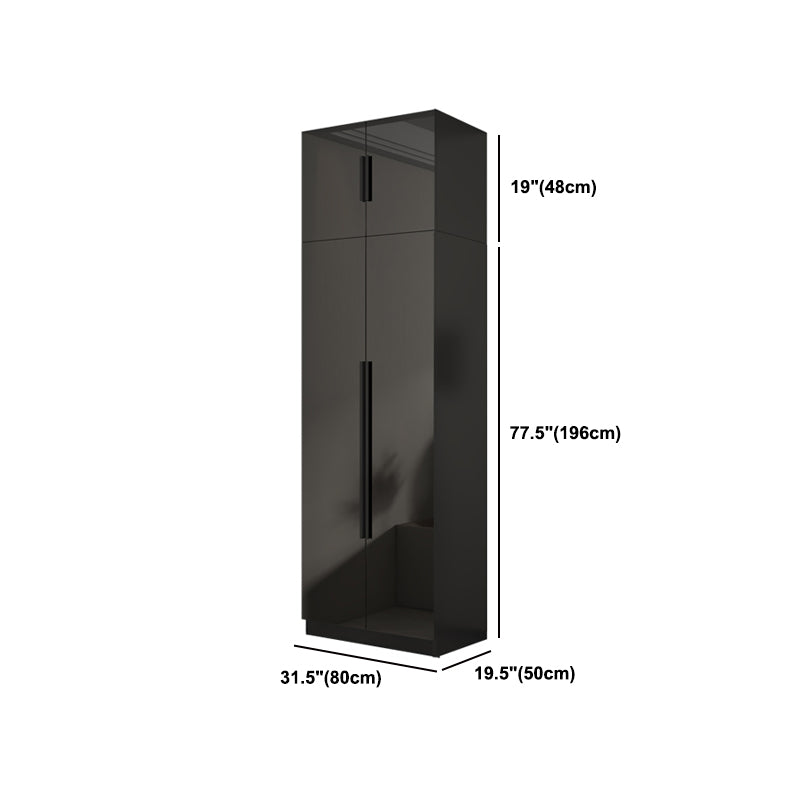 Modern Style Glass Wardrobe Black Colour Wardrobe Closet for Bedroom