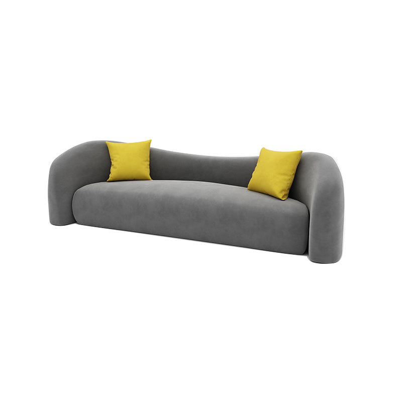 Modern Simple Curved Sofa 30.7" High Sloped Arm Living Room Seating
