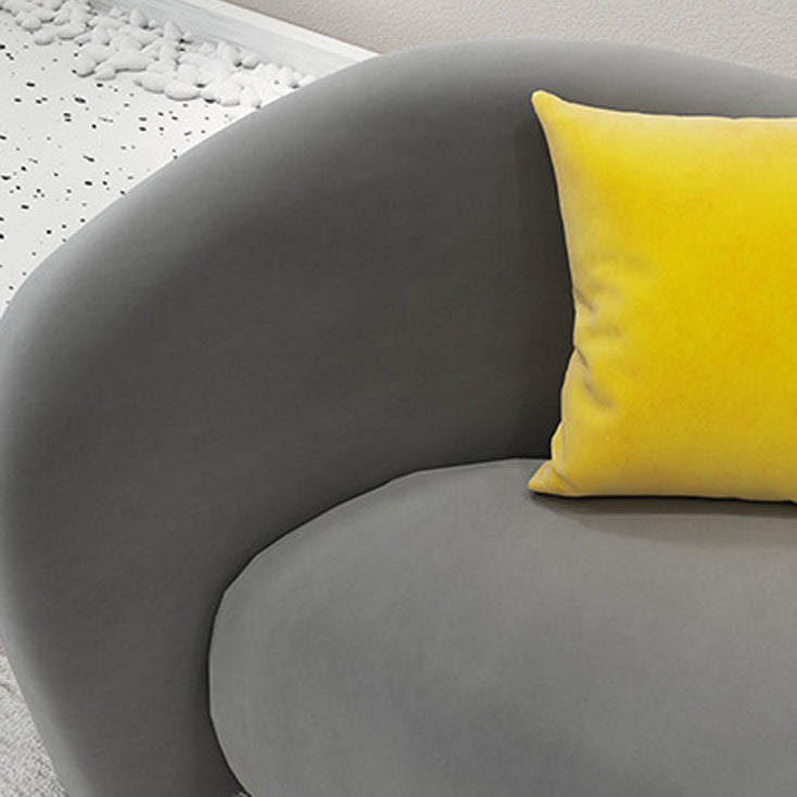 Modern Simple Curved Sofa 30.7" High Sloped Arm Living Room Seating