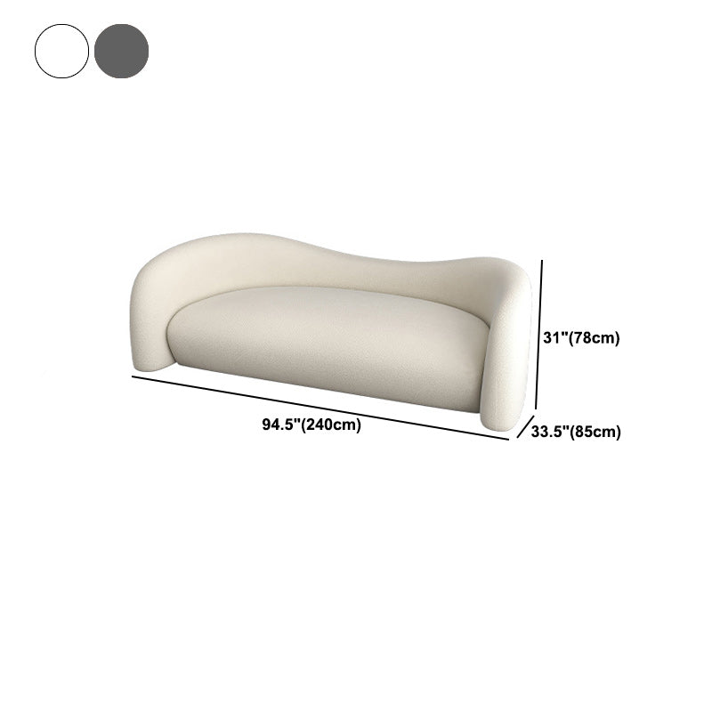 Modern Simple Curved Sofa 30.7" High Sloped Arm Living Room Seating