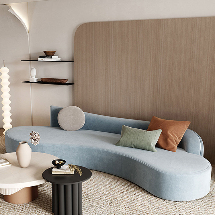 Velvet Modern Curved Sofa 39.37" D Armless Sofa with 2 Pillows