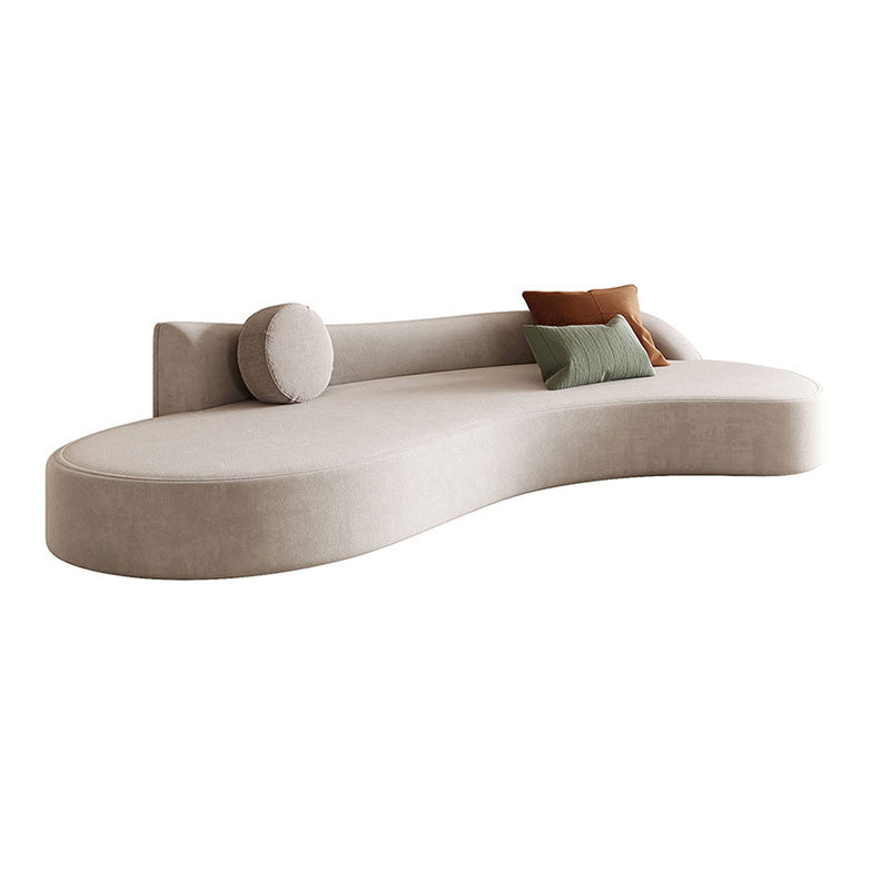 Velvet Modern Curved Sofa 39.37" D Armless Sofa with 2 Pillows