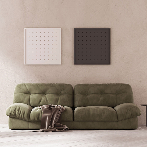 Contemporary Tufted Leather Sofa 41.34-In D Armless Living Room Sofa