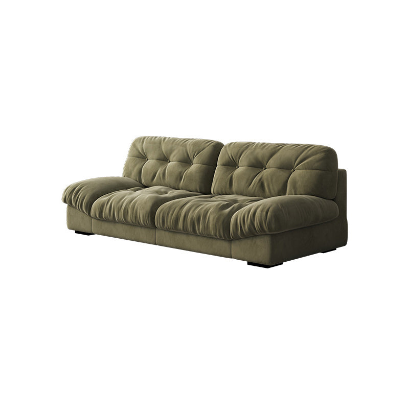 Contemporary Tufted Leather Sofa 41.34-In D Armless Living Room Sofa