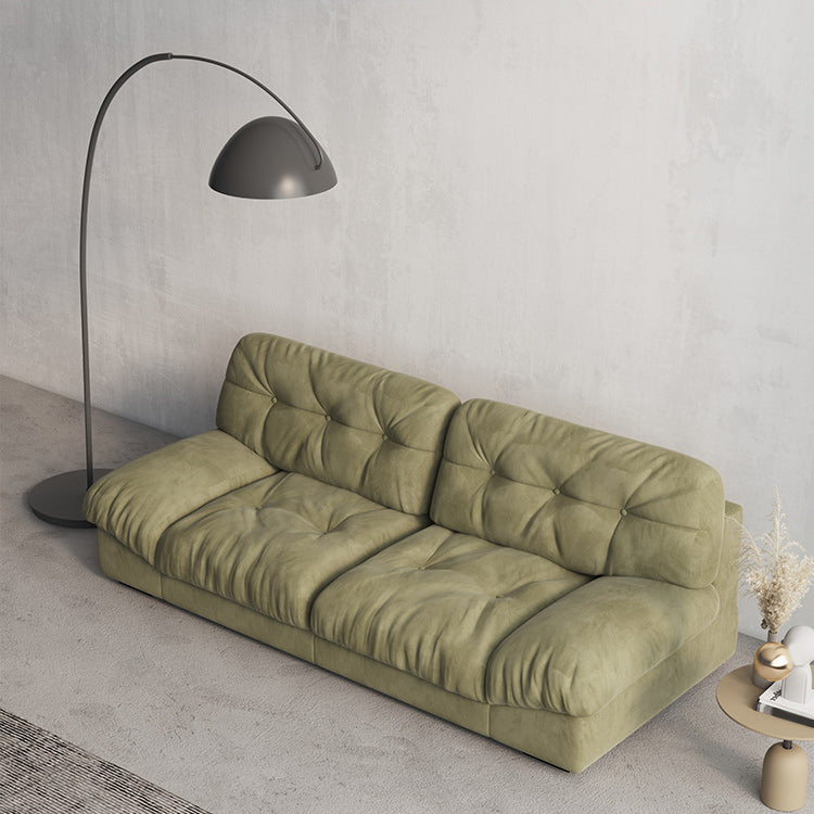 Contemporary Tufted Leather Sofa 41.34-In D Armless Living Room Sofa