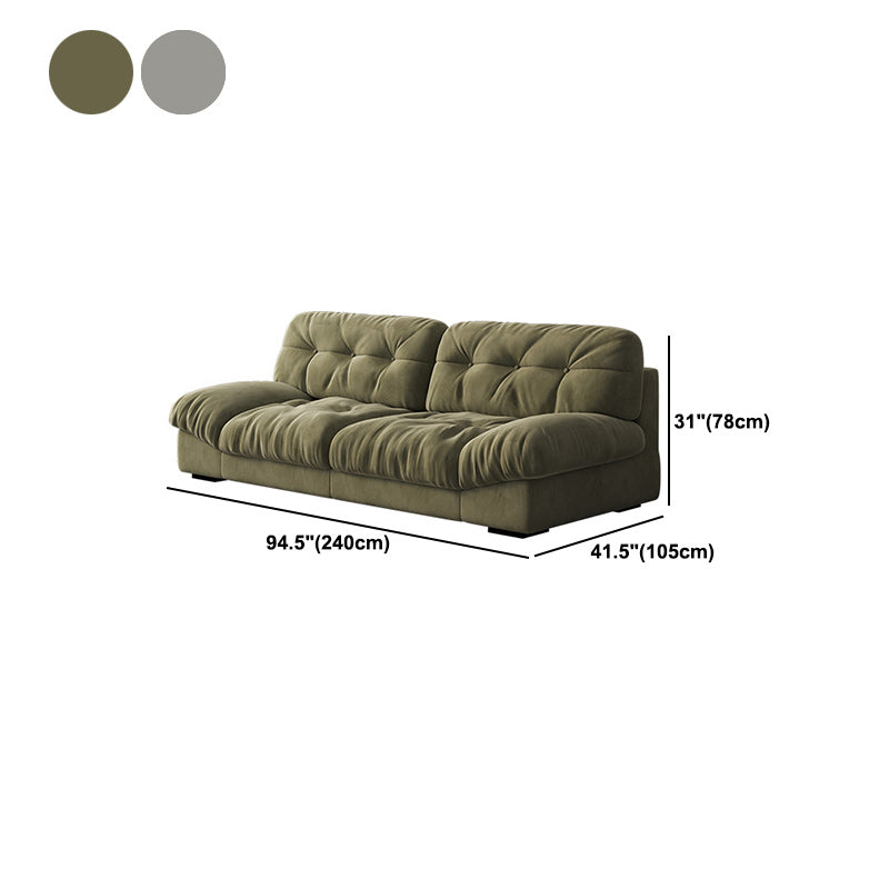 Contemporary Tufted Leather Sofa 41.34-In D Armless Living Room Sofa