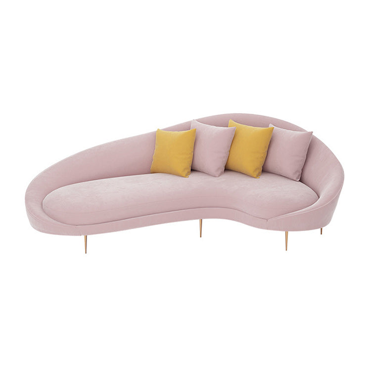 Contemporary Sloped Arm Sofa Velvet Curved Sofa for Living Room, Apartment