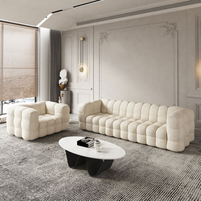 White Tuxedo Arm Sofa 39.37" Wide Contemporary Sofa for Living Room