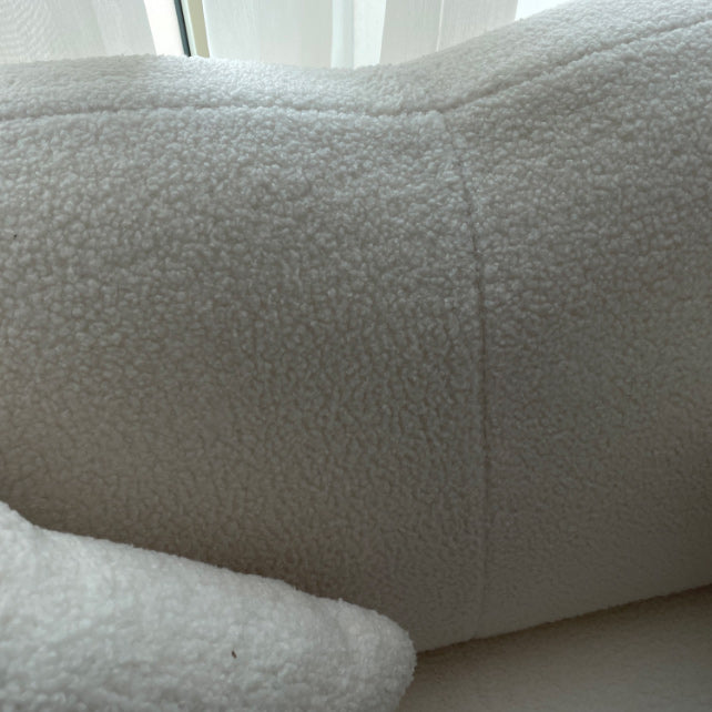 Contemporary Armless Sofa Wool Cloud-Shaped Seating in Cream