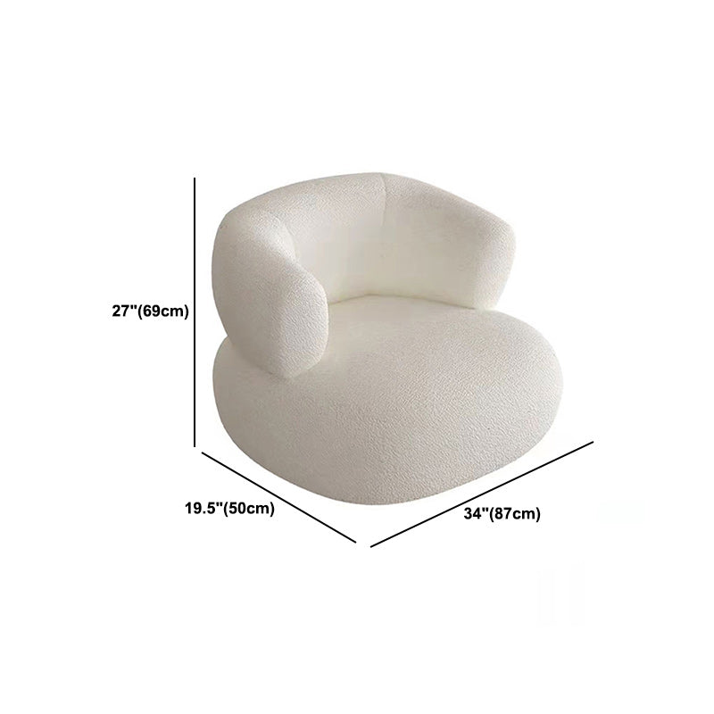 Contemporary Armless Sofa Wool Cloud-Shaped Seating in Cream