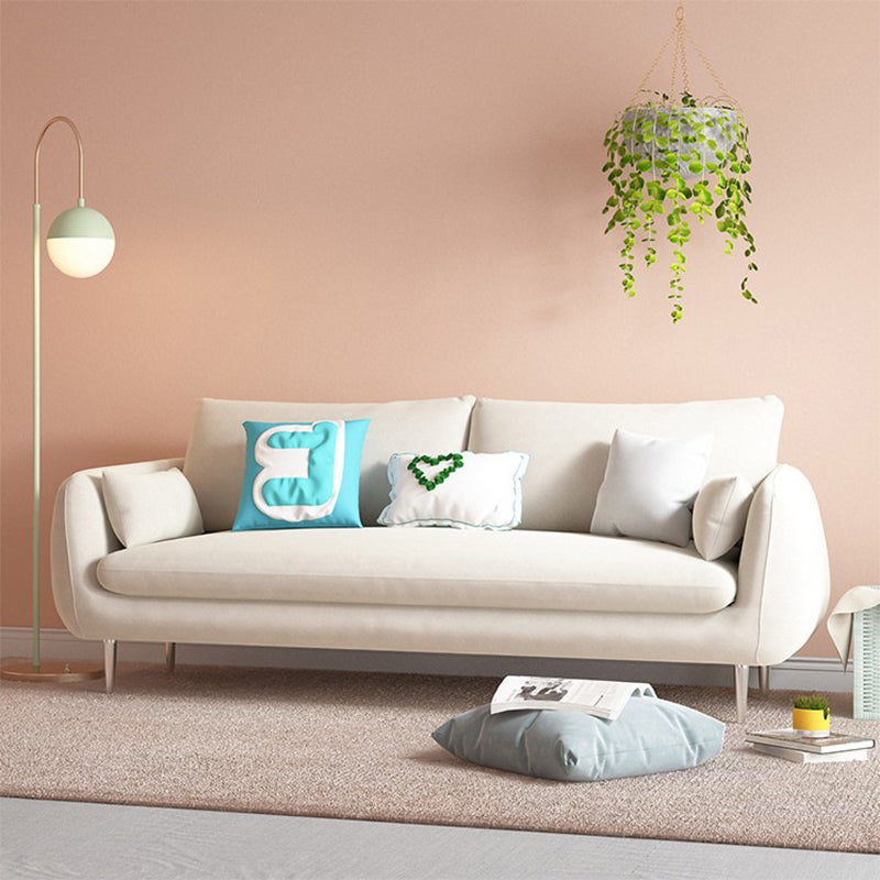 33.46" High Velvet Sofa with 2 Pillows Contemporary Square Arm Sofa