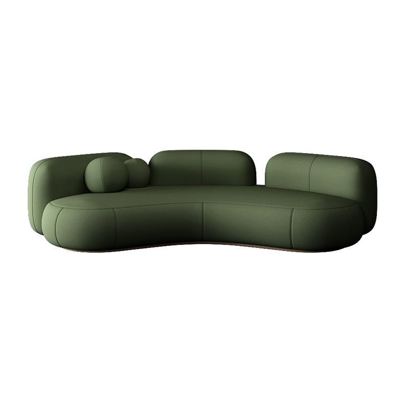 Contemporary Wool Curved Sofa Armless Sofa for Living Room, Apartment