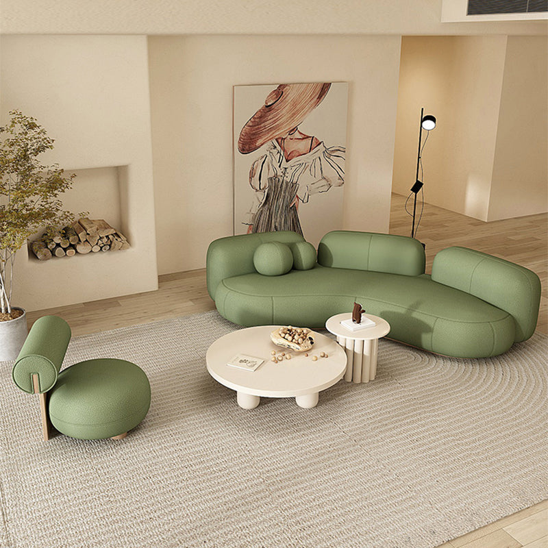 Contemporary Wool Curved Sofa Armless Sofa for Living Room, Apartment