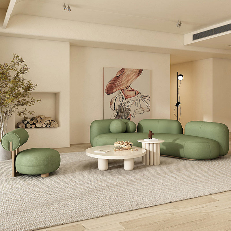 Contemporary Wool Curved Sofa Armless Sofa for Living Room, Apartment