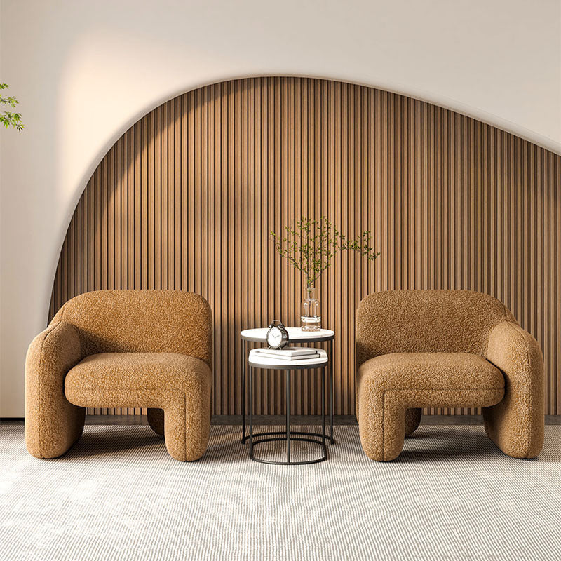 Sloped Arm Wool Sofa Modern 31.5" H Living Room Sofa in Brown