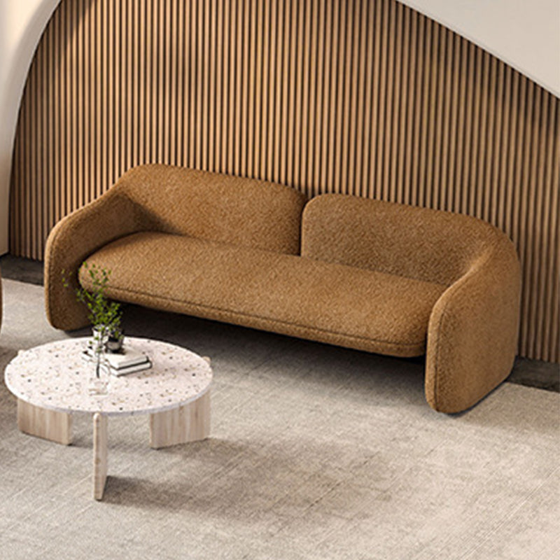 Sloped Arm Wool Sofa Modern 31.5" H Living Room Sofa in Brown