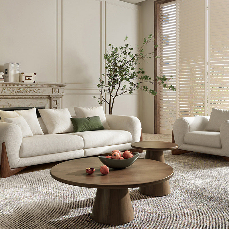 Contemporary White Wool Sofa Tuxedo Arm Cushions Sofa with Pillows