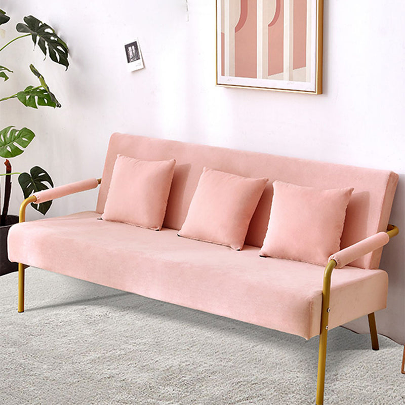28.34" High Velvet Sofa Contemporary Square Arm Sofa for Apartment