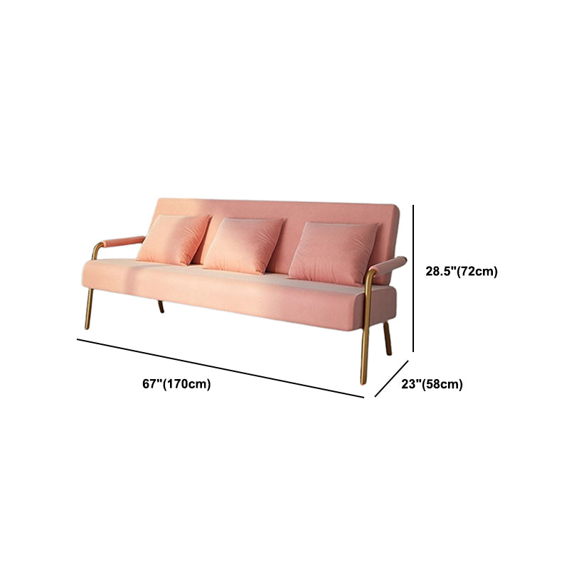 28.34" High Velvet Sofa Contemporary Square Arm Sofa for Apartment