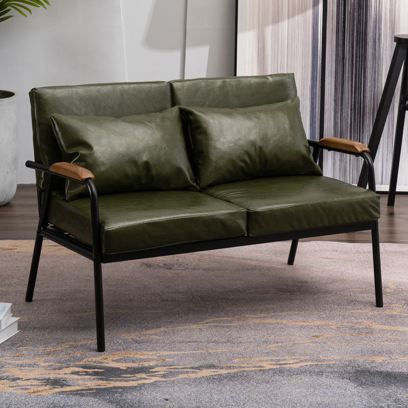 Square Arm Sofa 24.40" Wide 2-seater Sofa with Loose Back for Living Room