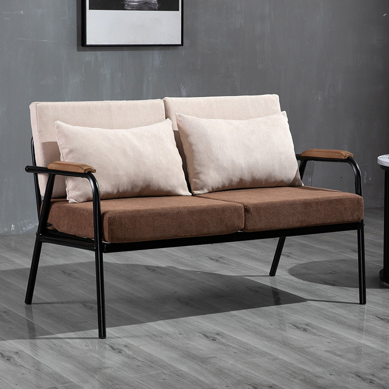 Square Arm Sofa 24.40" Wide 2-seater Sofa with Loose Back for Living Room