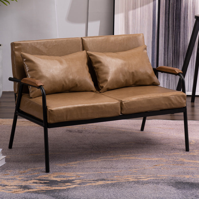 Square Arm Sofa 24.40" Wide 2-seater Sofa with Loose Back for Living Room
