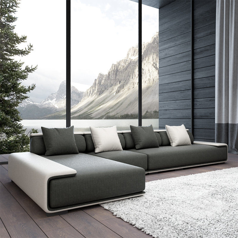 Modern Armless Sectional with Soild Wood Frame for Living Room