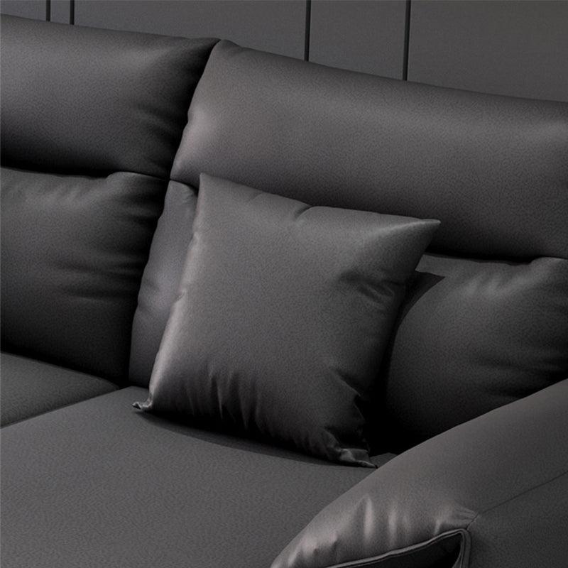 Contemporary Sectional with 4 Pillows Back and Storage Pillow Top Arm