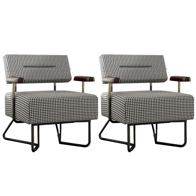 Contemporary Fabric Arms Included with Black Legs Accent Armchair