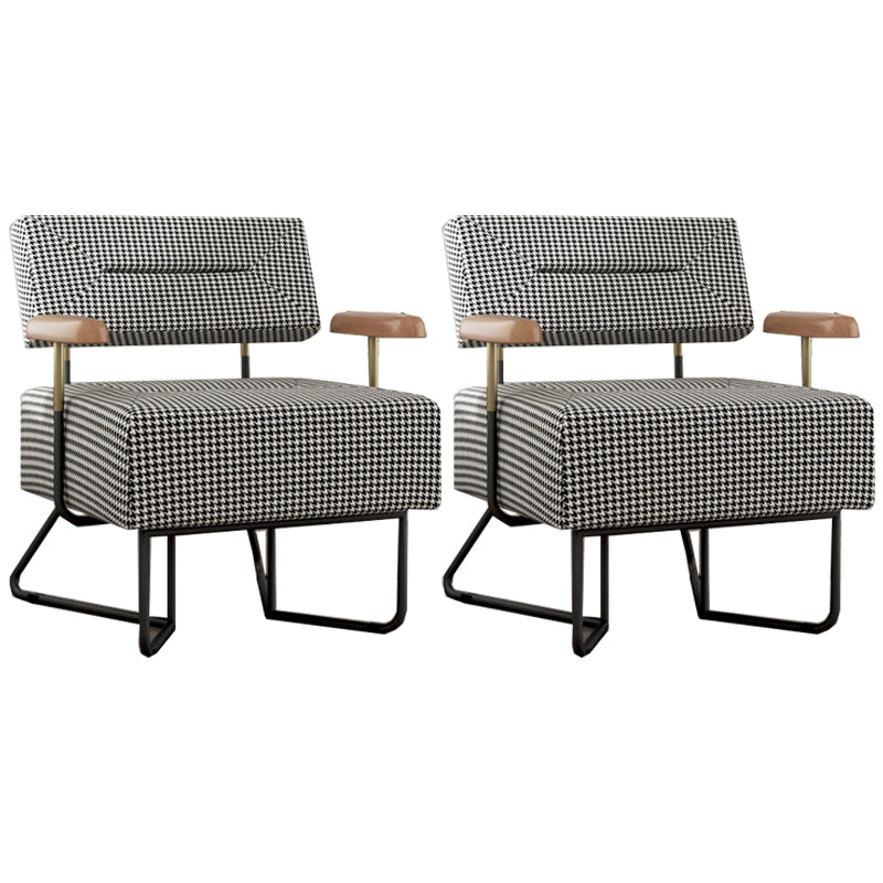 Contemporary Fabric Arms Included with Black Legs Accent Armchair