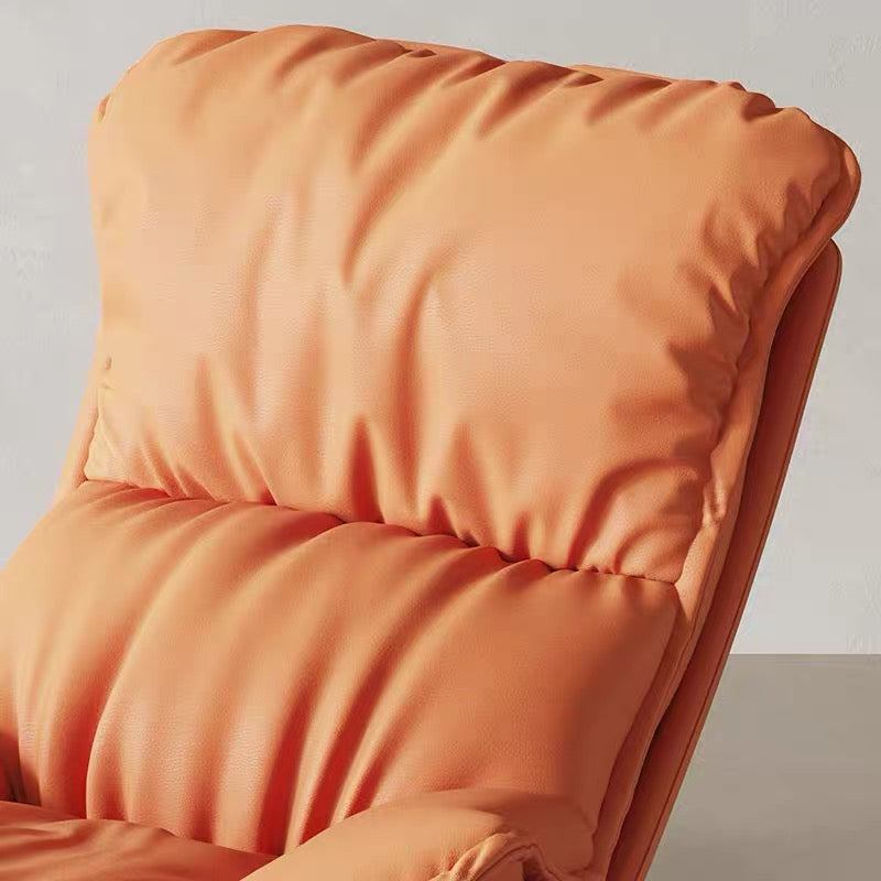 Contemporary Bonded Leather Reclining with Black Legs Lounge Accent Chair