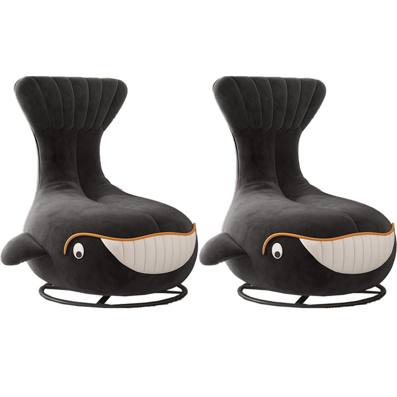 Contemporary Upholstered Armless with Black Legs Parsons Chair