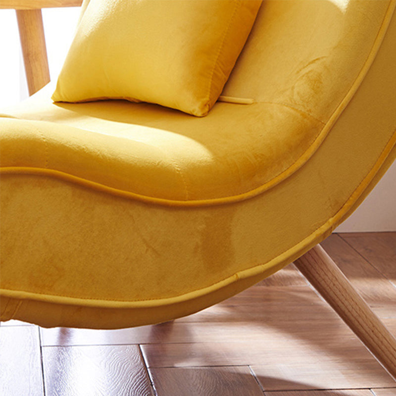 Contemporary Armless with Ottoman Basic Four Leg Lounge Accent Chair