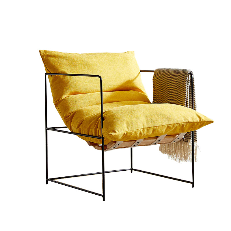 Industrial Style 26.77 " Wide Cotton Blend Sponge Metal Square Arm Chair