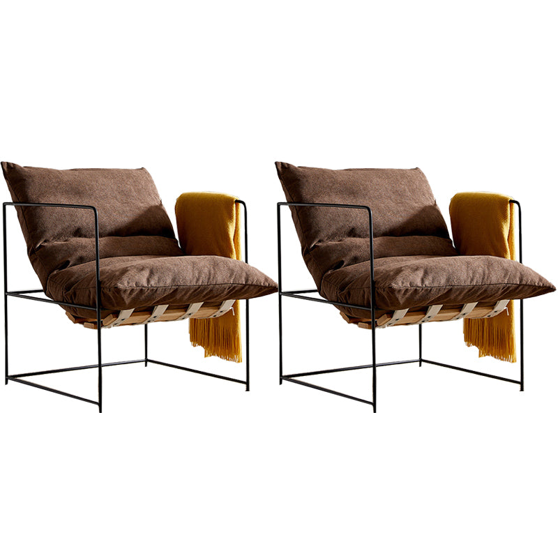 Industrial Style 26.77 " Wide Cotton Blend Sponge Metal Square Arm Chair