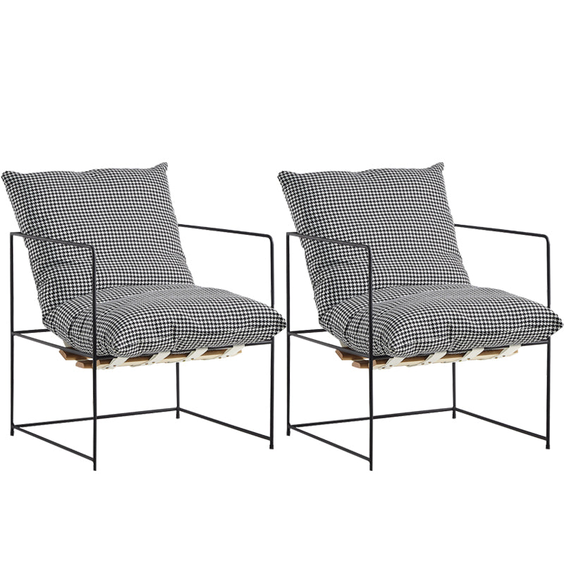 Industrial Style 26.77 " Wide Cotton Blend Sponge Metal Square Arm Chair