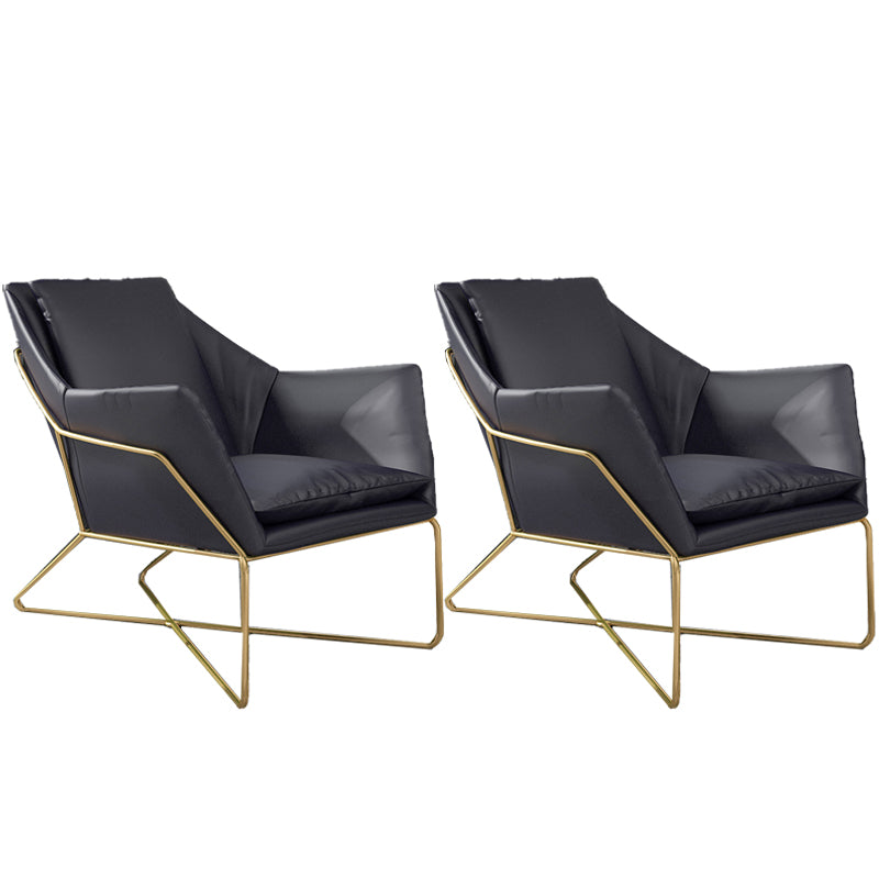 Mid-century Modern 27.56" Wide Fixed Back Cross Base Flared Arms Chair