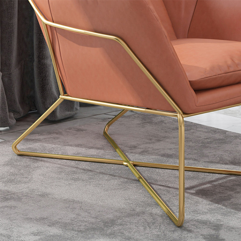 Mid-century Modern 27.56" Wide Fixed Back Cross Base Flared Arms Chair