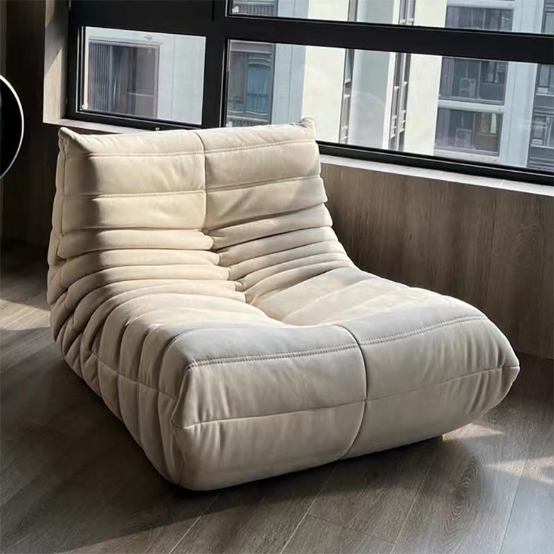 Mid-Century Modern Armless Lounge Chair Fixed Back Accent Room Chair for Bedroom