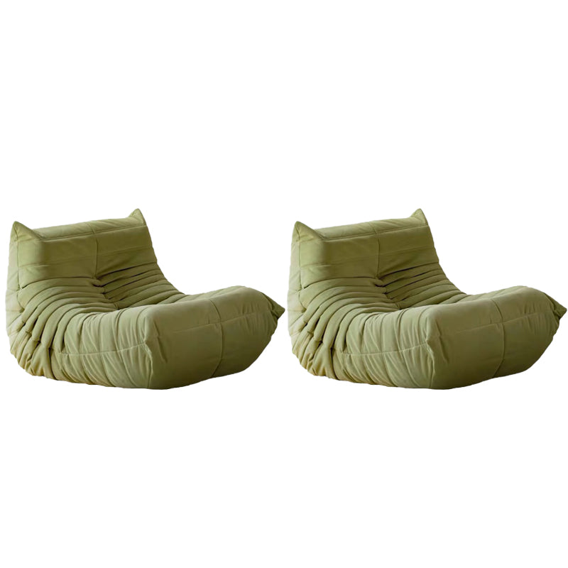 Mid-Century Modern Armless Lounge Chair Fixed Back Accent Room Chair for Bedroom