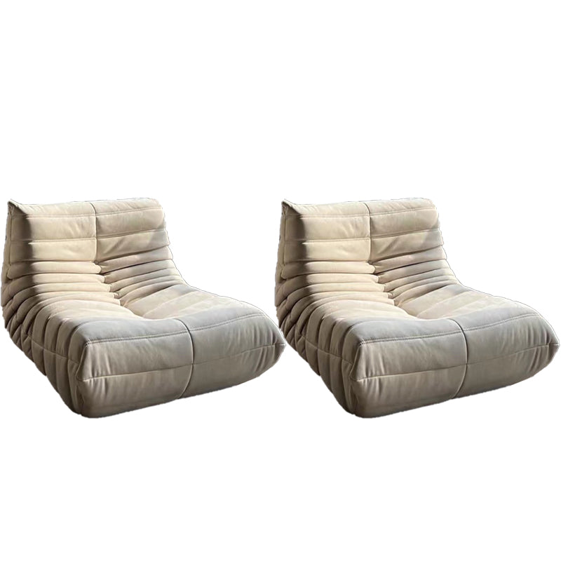 Mid-Century Modern Armless Lounge Chair Fixed Back Accent Room Chair for Bedroom