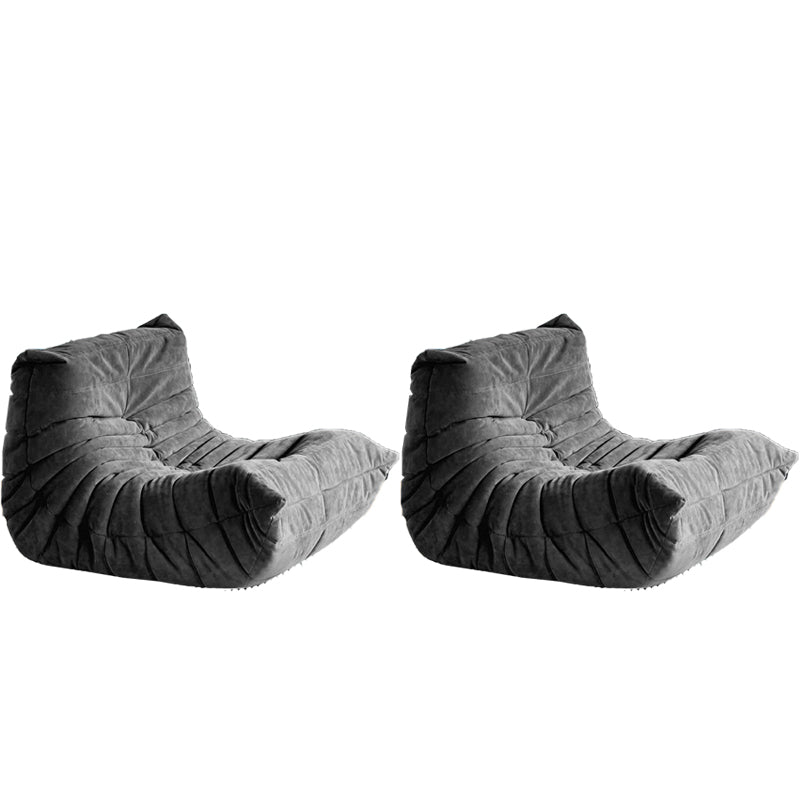 Mid-Century Modern Armless Lounge Chair Fixed Back Accent Room Chair for Bedroom